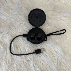 Black Wireless Earbuds with Charging Case